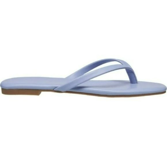 French Connection Morgan Flat Open Toe Thong Flip Flop Sandals Blue/Lila… - Picture 3 of 7